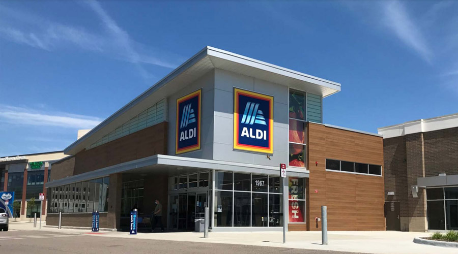 Exterior of an Aldi store