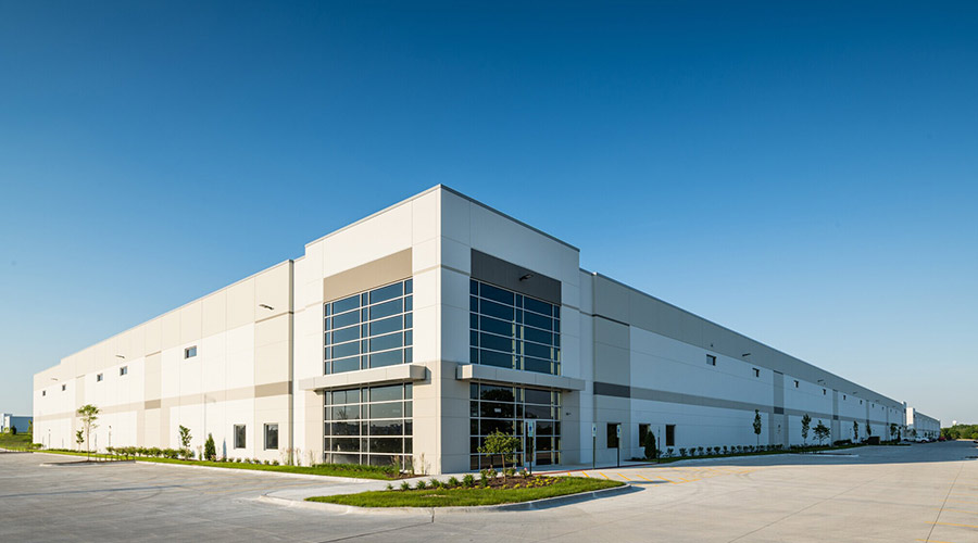 Exterior of Platinum Converting building, a large shipping and receiving style building